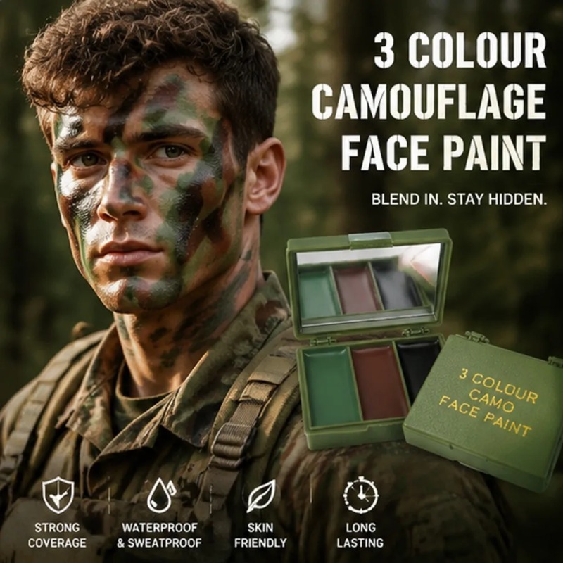 Pintura Facial de Camuflaje en - Camo Face Paint reseña y precio